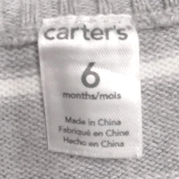 Carter's grey and white striped sweater US 6M - Picture 4 of 6